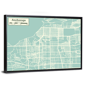 Anchorage Alaska City Map Wall Art