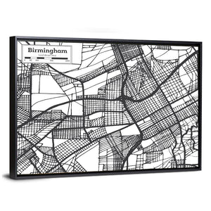 Birmingham Alabama City Map Wall Art