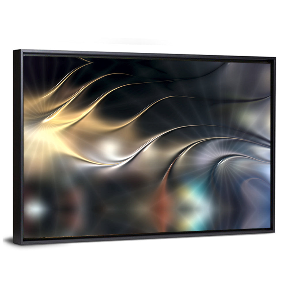 3d Metallic Wave Composition Wall Art
