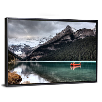 Lake Louise Canoes and Glacier Wall Art