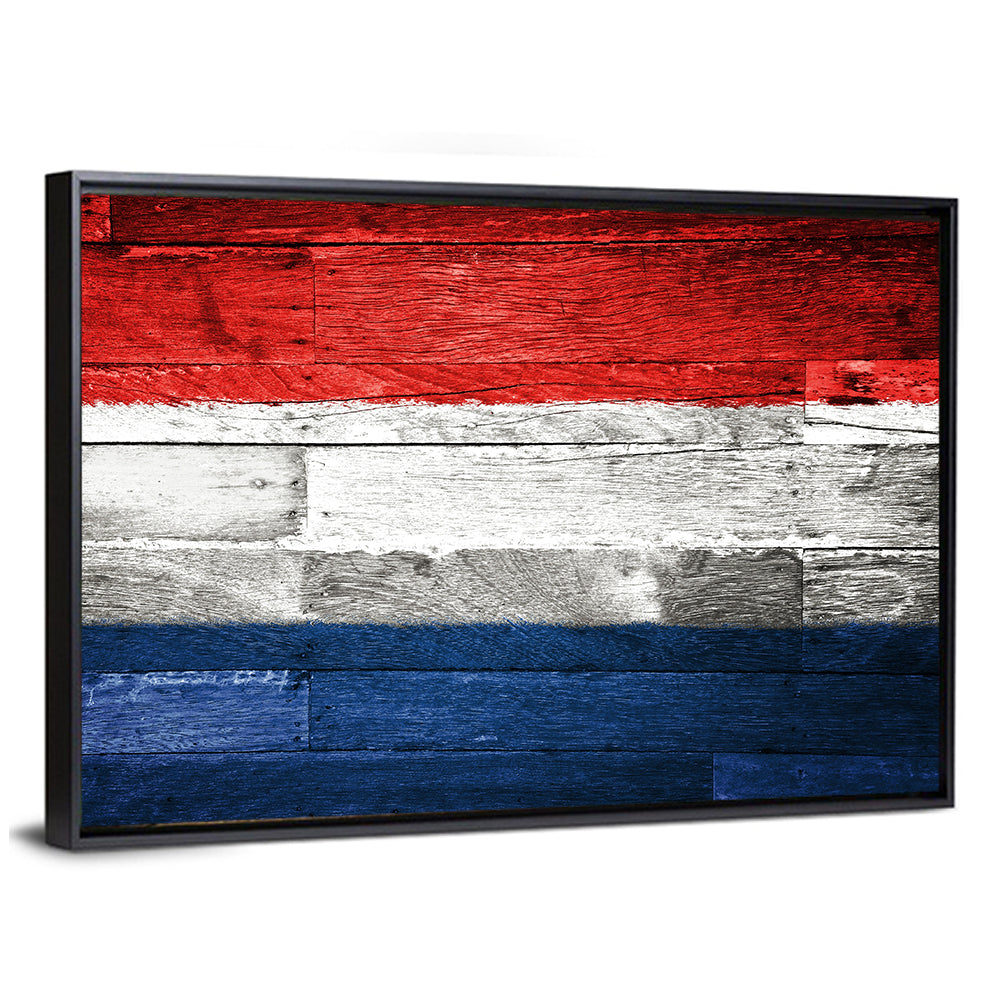 Dutch Flag on Distressed Wood Wall Art