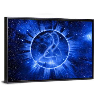 Cosmic Rays Over Blue Nebula Wall Art