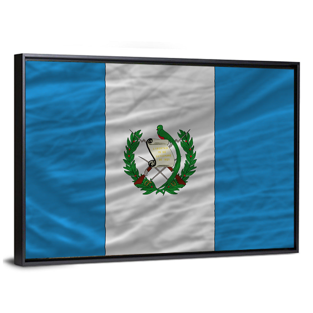 Guatemala Flag with Coat of Arms Wall Art