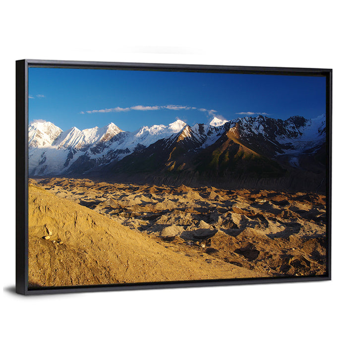 Karakoram Glacier Peaks Wall Art as a framed canvas