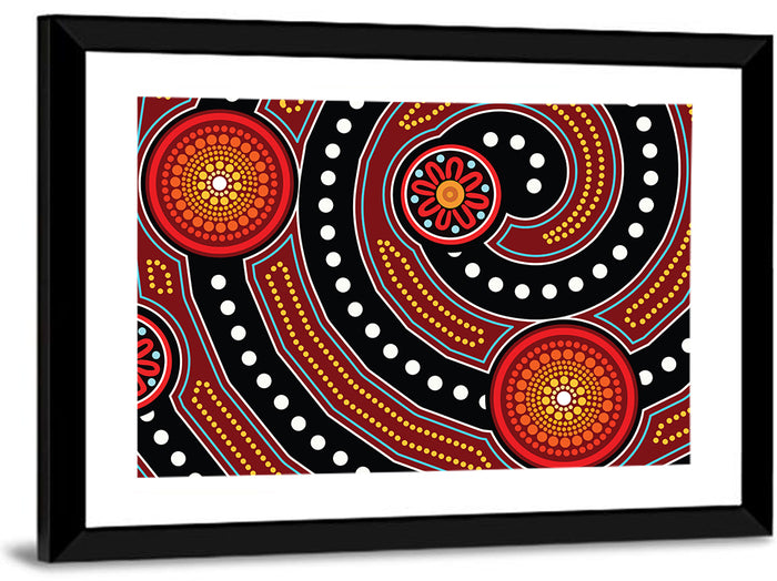 Aboriginal Dot Style Ii Wall Art as a framed print