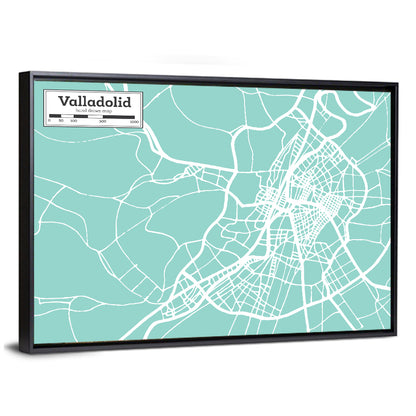 Valladolid Street Grid Map Wall Art