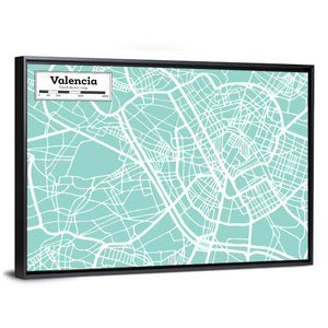 Valencia City Map Wall Art