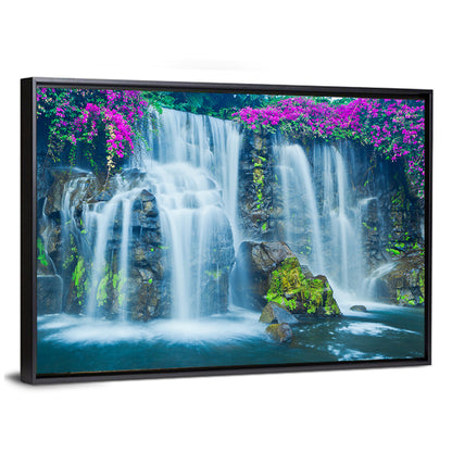 Hawaiian Blue Waterfall Scene Wall Art