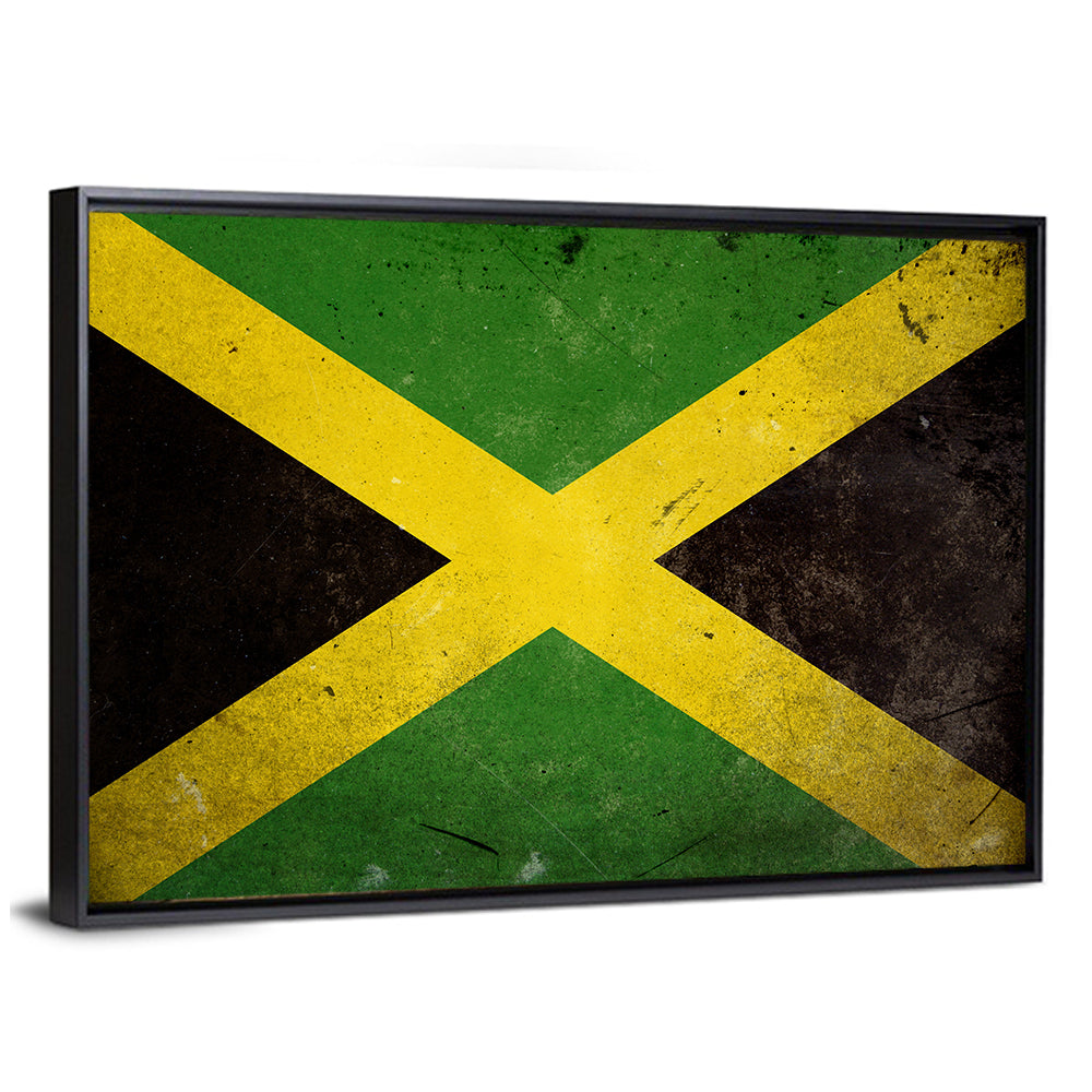 Distressed Jamaican Flag Wall Art