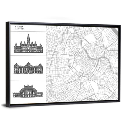 Vienna City Map Wall Art