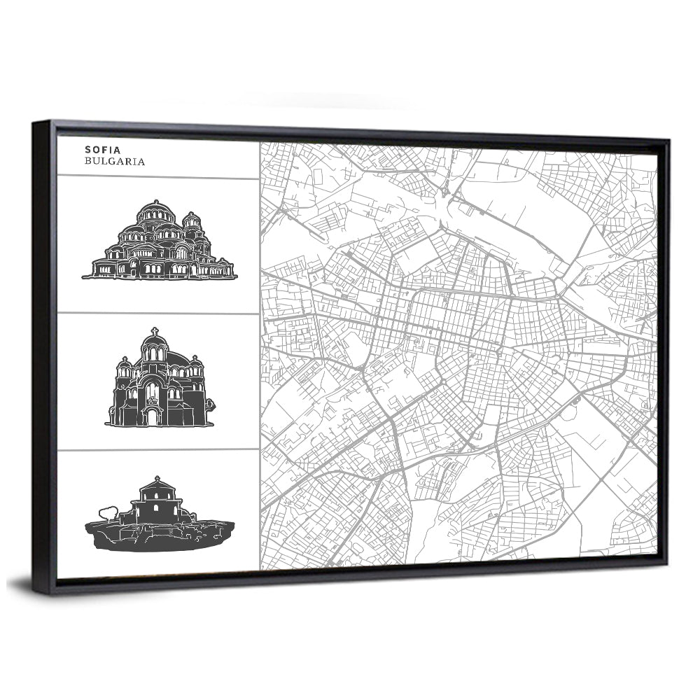 Sofia City Map Wall Art