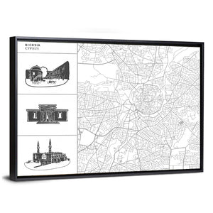 Nicosia City Map Wall Art