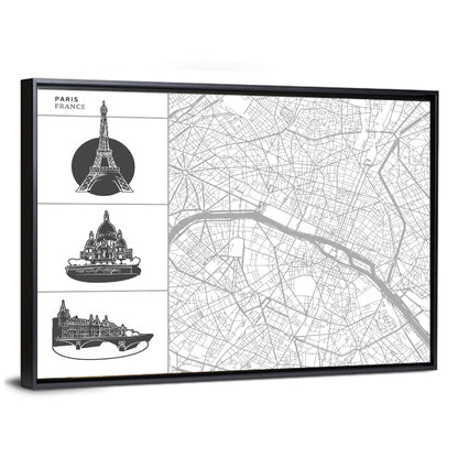 Paris City Map Wall Art