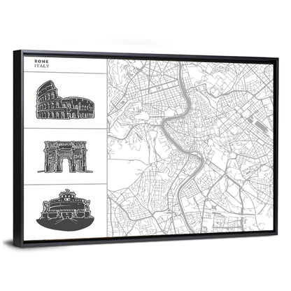 Rome City Map Wall Art