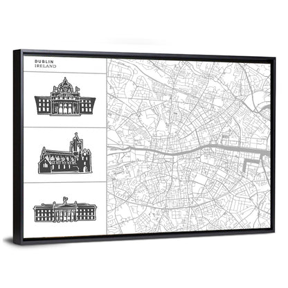 Dublin City Map Wall Art