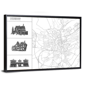 Luxembourg City Map Wall Art