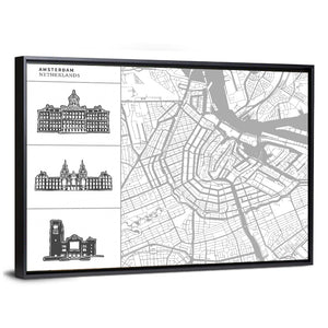 Amsterdam City Map Wall Art