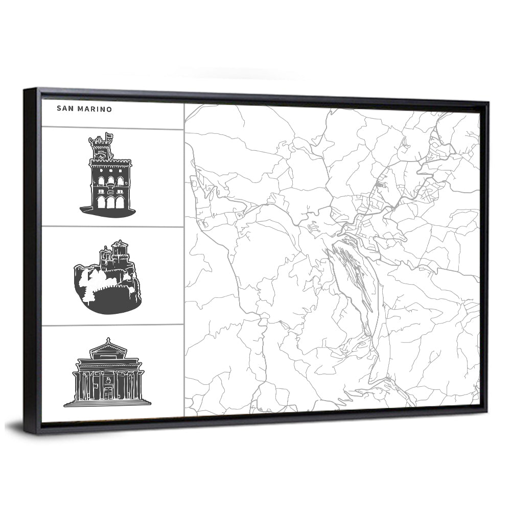 San Marino City Map Wall Art