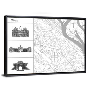 Kyiv City Map Wall Art