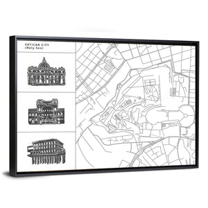 Vatican City Map Wall Art