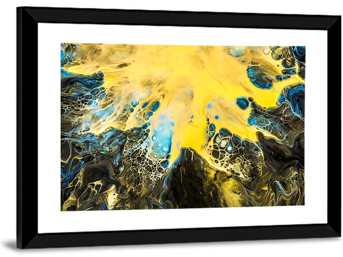 Cellular Fluid Burst Wall Art as a framed print