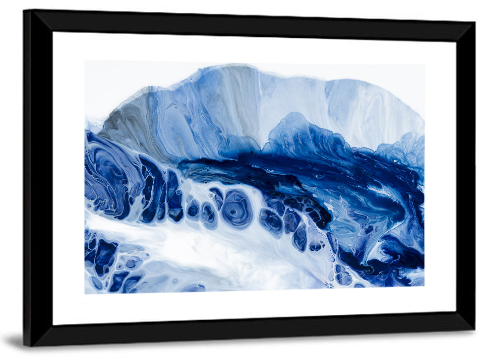 Blue Oil Marbled Swirl Wall Art