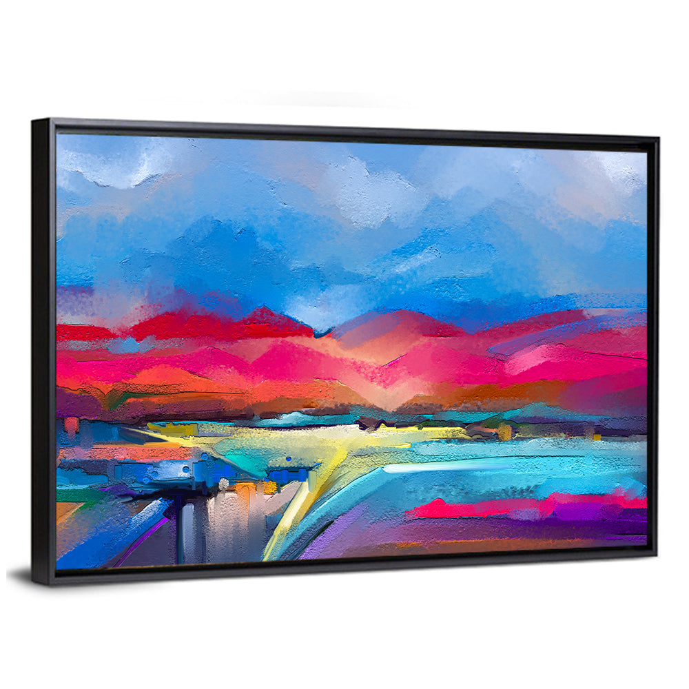 Impasto Mountains at Sunrise Wall Art