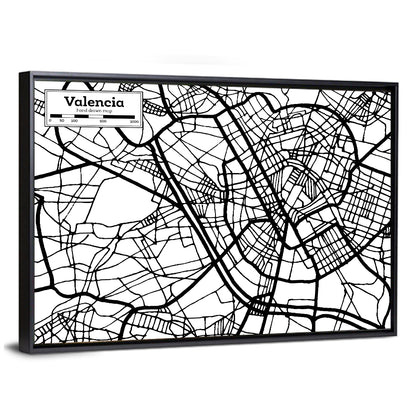 Valencia Street Network Map Wall Art