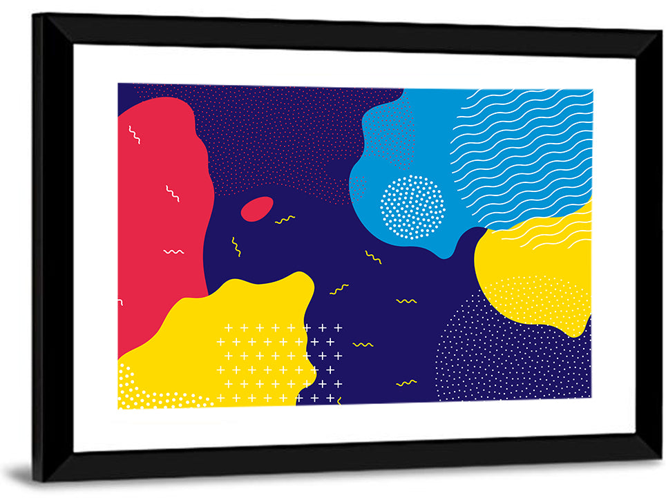 Memphis Dots and Color Blocks Wall Art