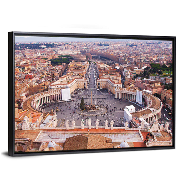 St. Peter's Square, Vatican City Wall Art as a framed canvas