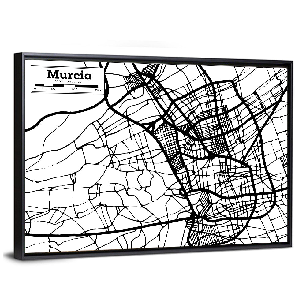 Murcia Schematic Map Wall Art