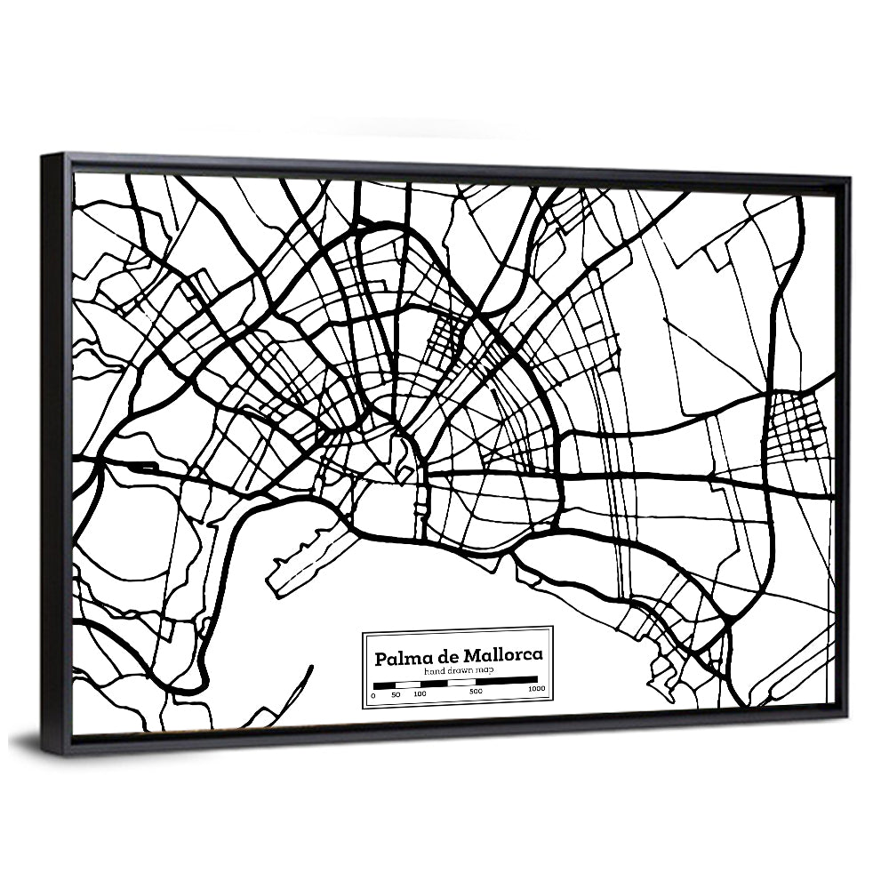 Minimalist Palma De Mallorca Map Wall Art