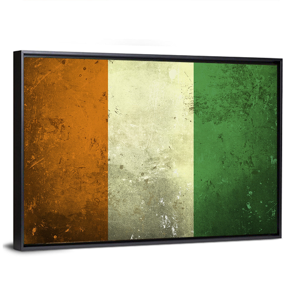 Ivory Coast Vintage Flag Wall Art