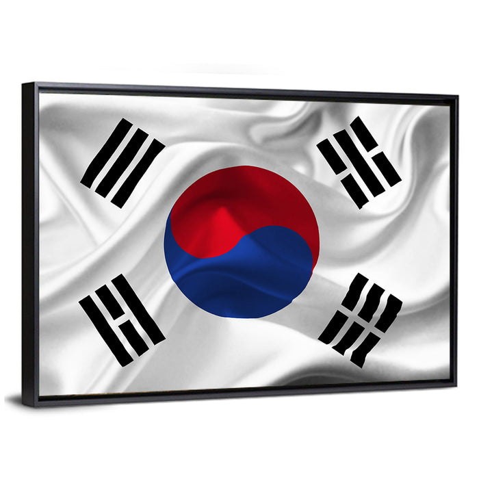 South Korea Taeguk Flag Wall Art as a framed canvas