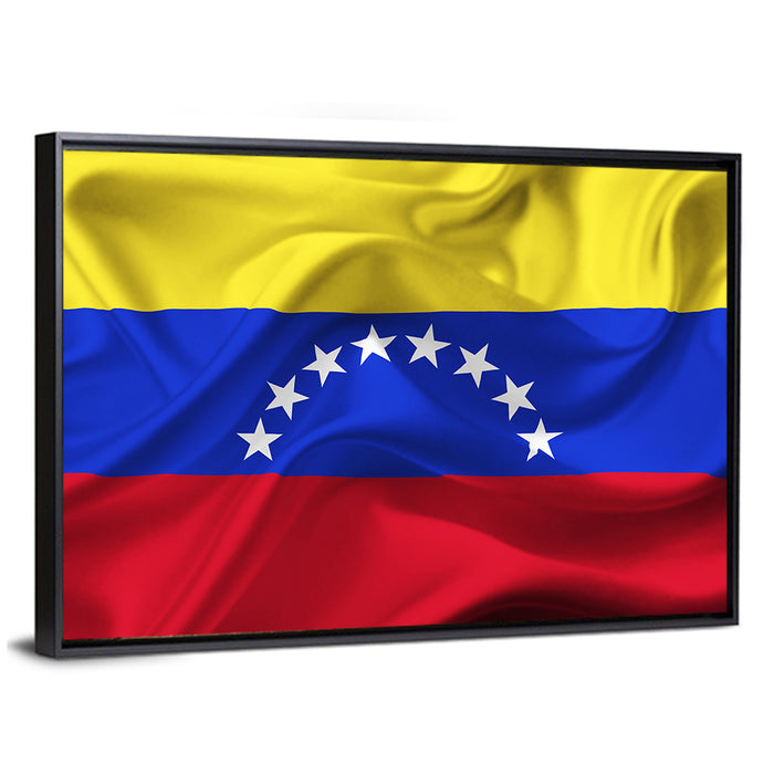 Venezuelan Flag with Stars Wall Art as a framed canvas