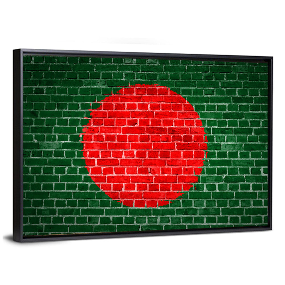 Bangladesh Flag on Brick Wall Art