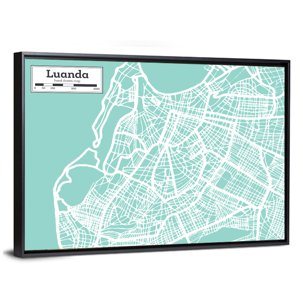 Luanda Hand-drawn City Map Wall Art