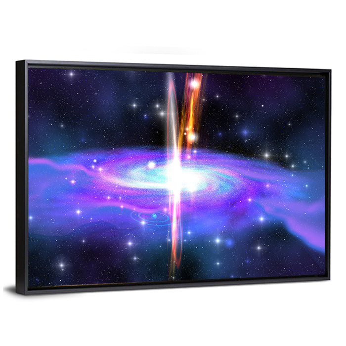 Stellar Black Hole Wall Art as a framed canvas