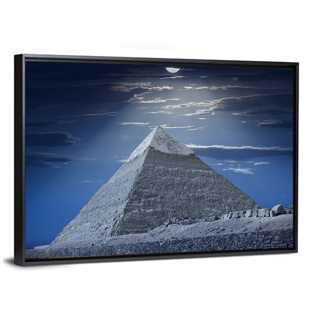 Great Pyramid Under Moonlight Wall Art