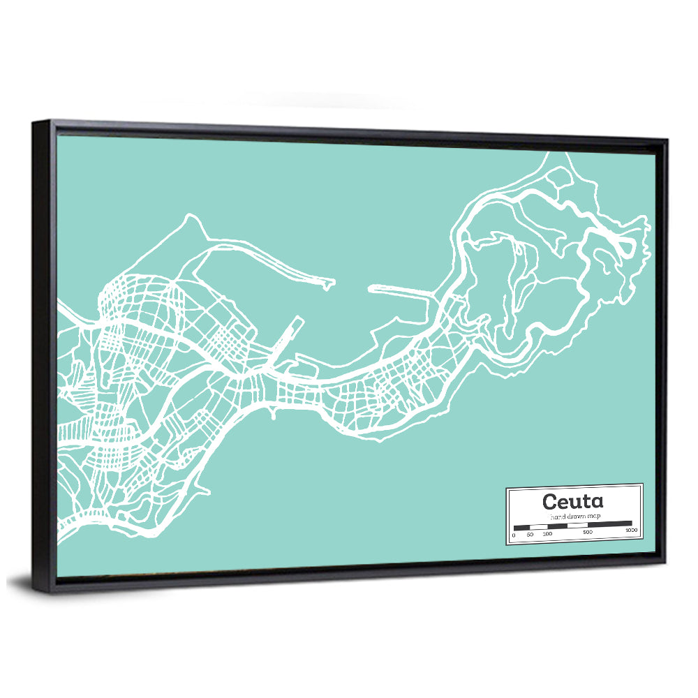 Ceuta City Map Wall Art