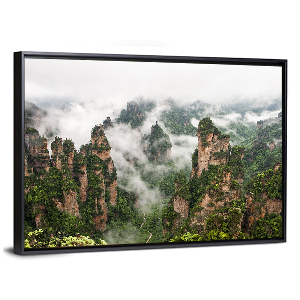 Foggy Zhangjiajie Peaks Wall Art