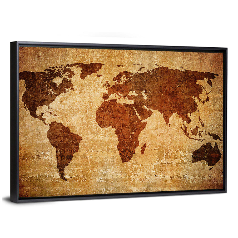 Grunge World Map Wall Art