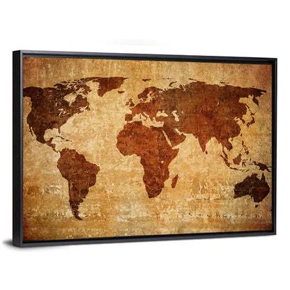Grunge World Map Wall Art