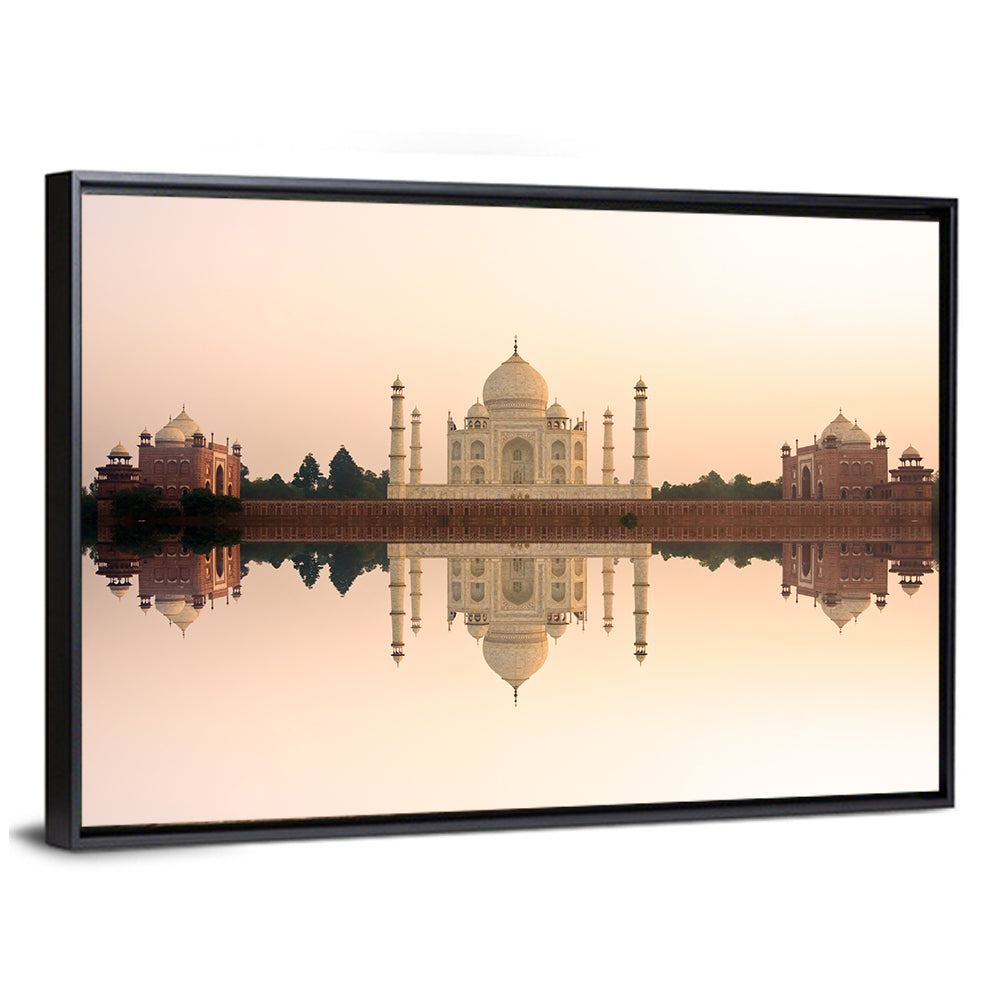 Taj Mahal Sunset Reflection Wall Art