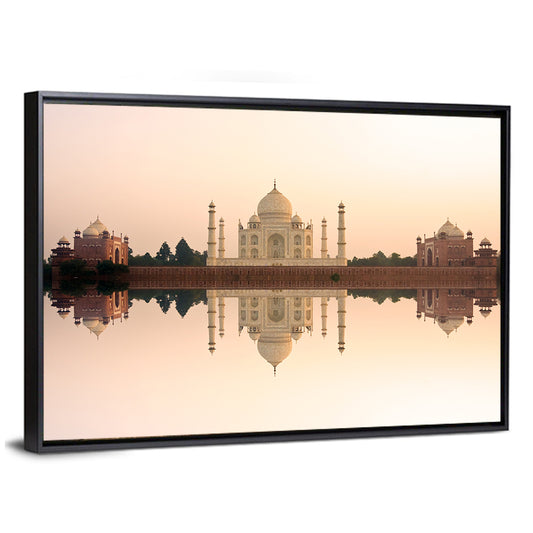 Taj Mahal Sunset Reflection Wall Art