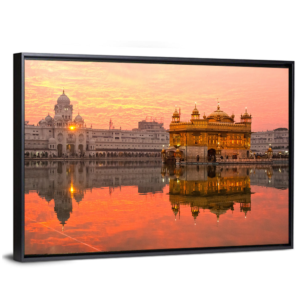 Golden Temple at Sunset Wall Art