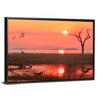 Lake Kariba Sunset Silhouette Wall Art
