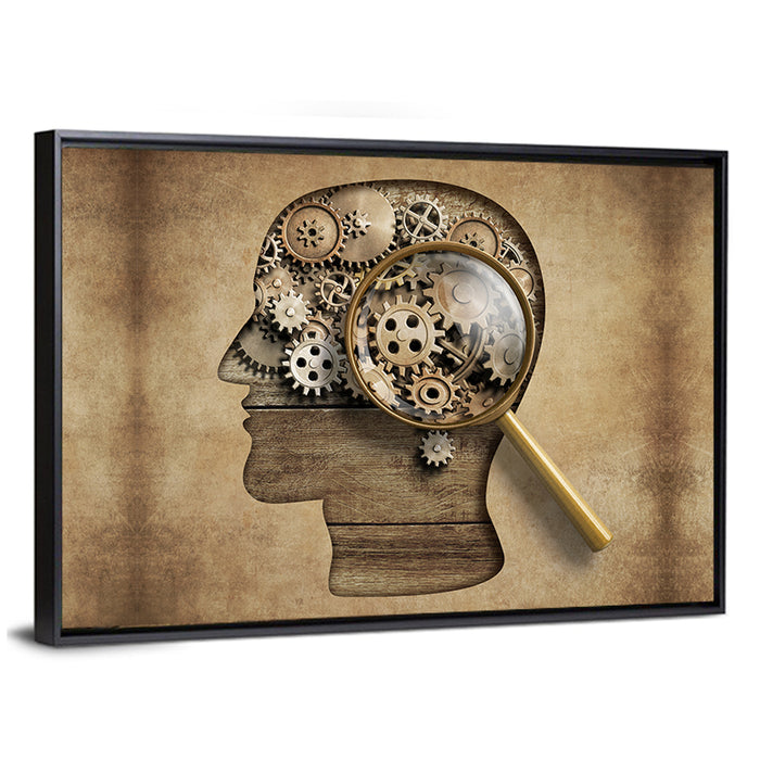Mechanical Mind Concept Illustration Wall Art as a framed canvas