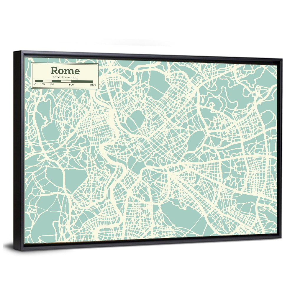 Minimalist Rome Map Wall Art