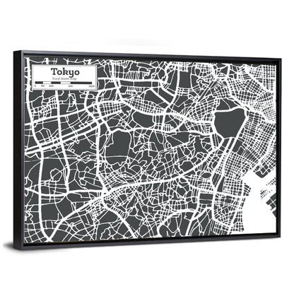 Tokyo City Map Wall Art
